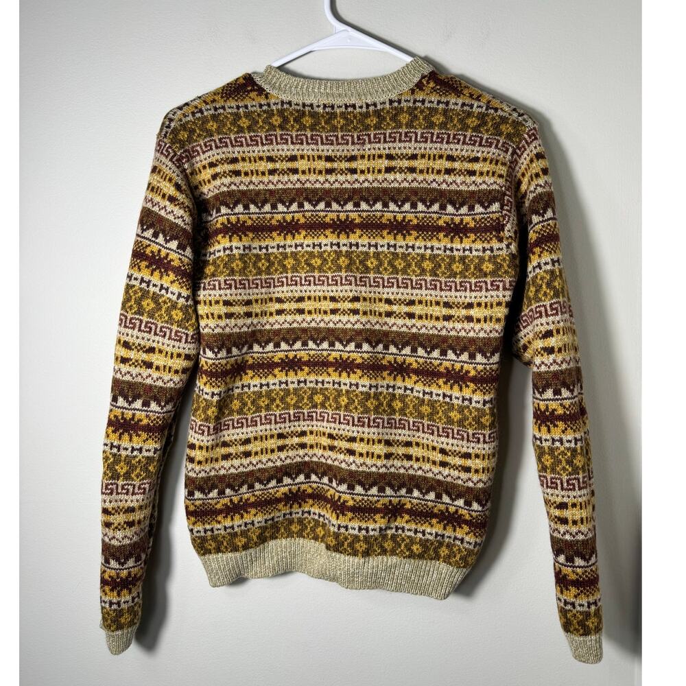 Vintage Pendleton Fair Isle Tan Beige Wool Sweater Size Small - Picture 2 of 4